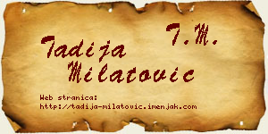 Tadija Milatović vizit kartica
